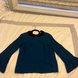 Cece collared bell sleeve blouse